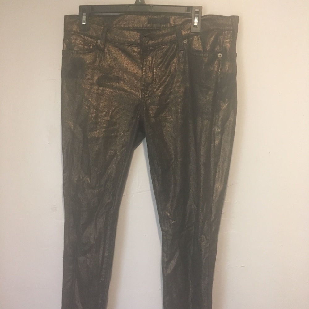 Bronze Metallic 7 For All Man Kind Jeans